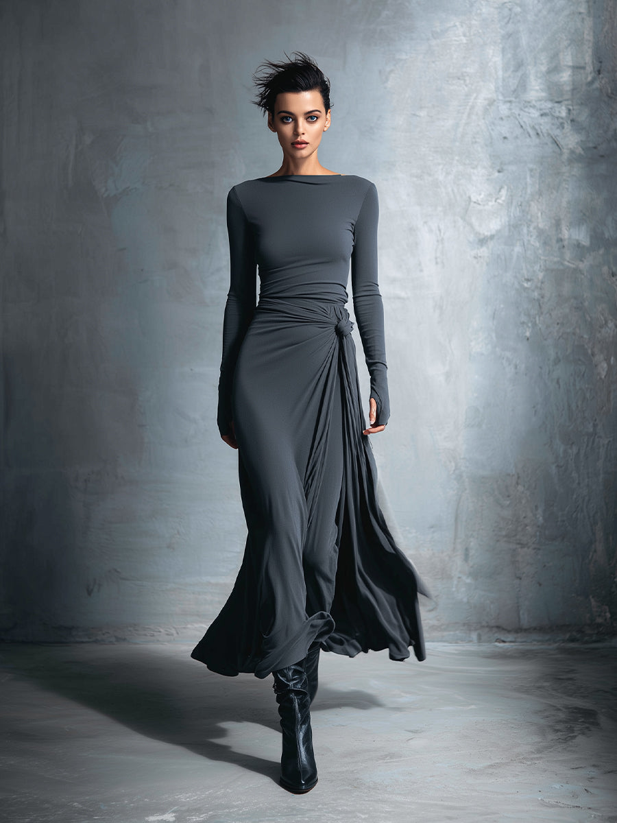 Nadia ❘ Vestido maxi con nudo lateral