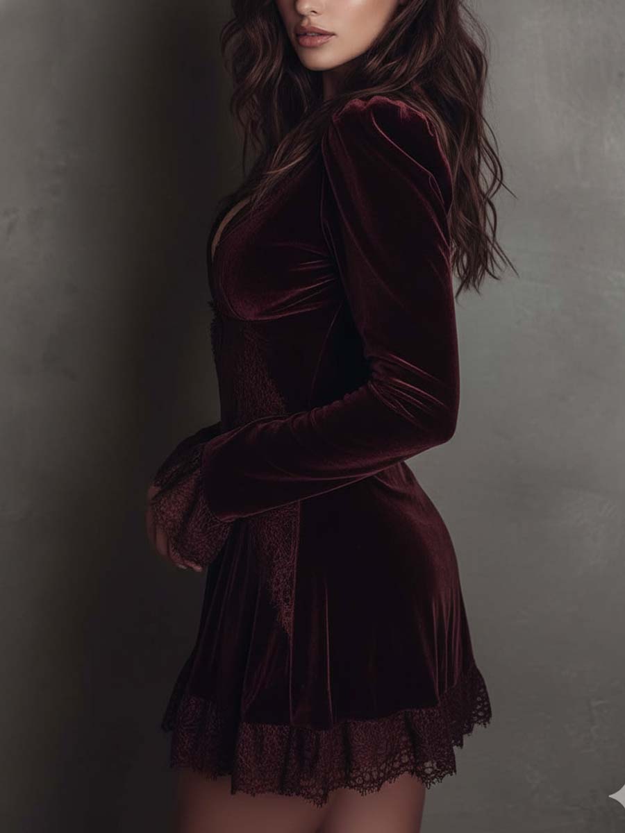 Vera · Vestido mini burdeos