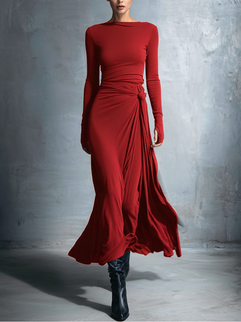 Nadia ❘ Vestido maxi con nudo lateral