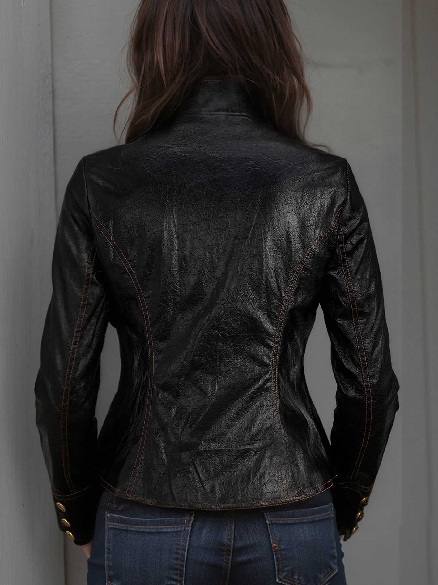Renata · Chaqueta Retro Botones Metálicos