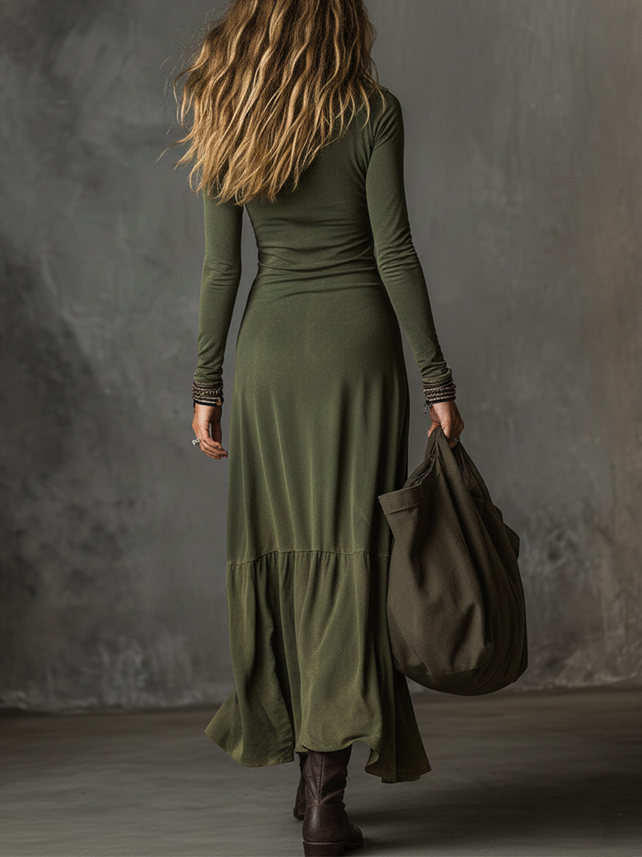 Aurora · Vestido midi bohemio con cremallera