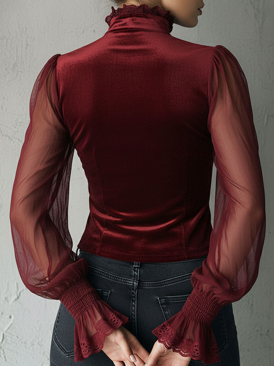 Victoria · Blusa Corsé Terciopelo Negro