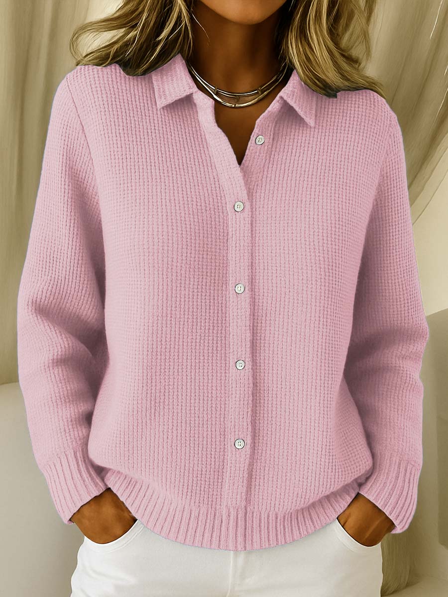 Marisse | Cárdigan de Punto Rosa Blush con Botones