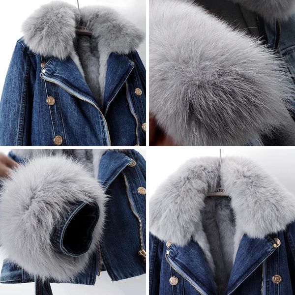 Margaux | Chaqueta denim con cuello de pelo
