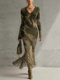 Olivia · Vestido ajustado con flecos