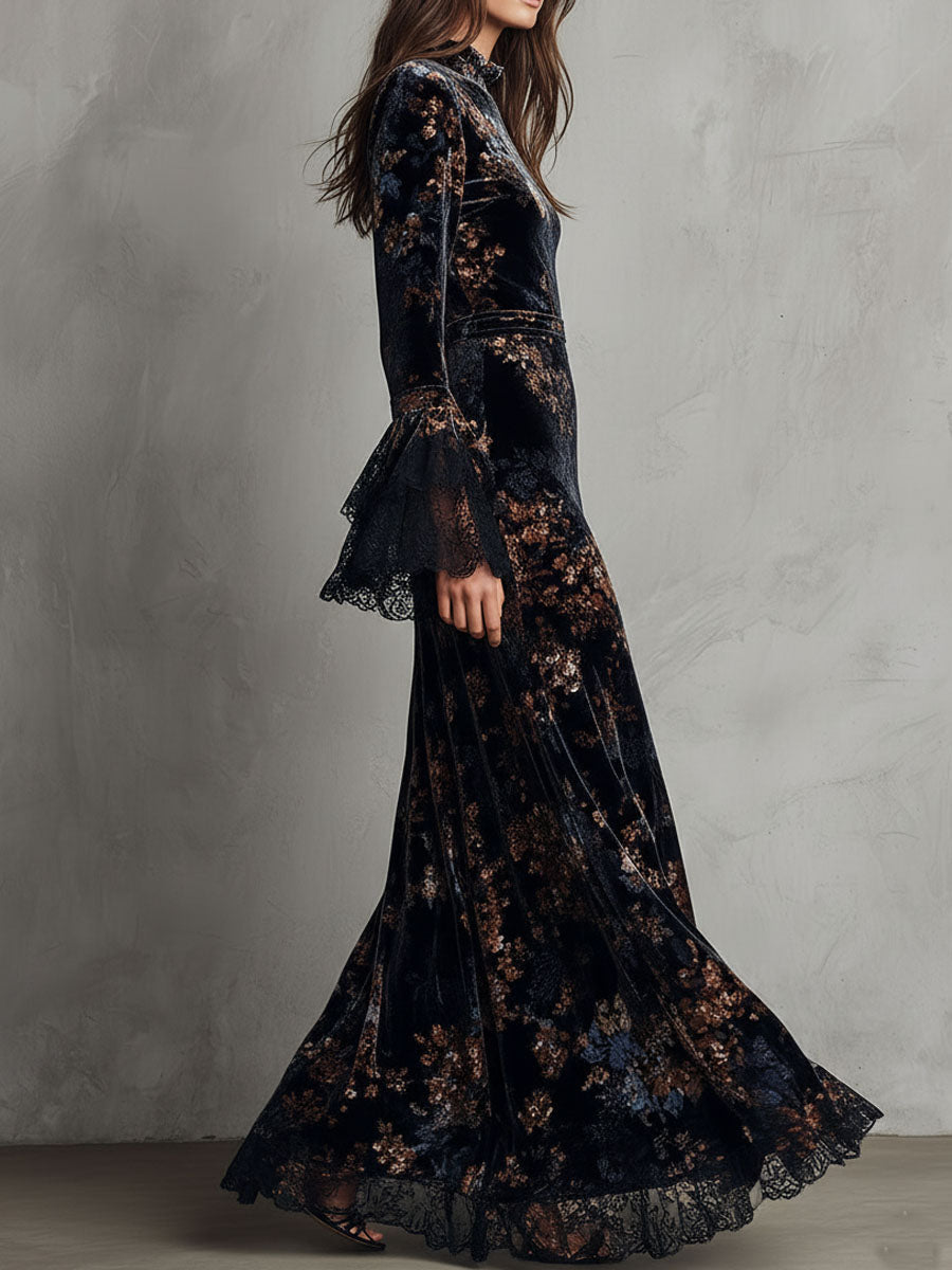 Isabel · Vestido fluido floral con mangas de campana
