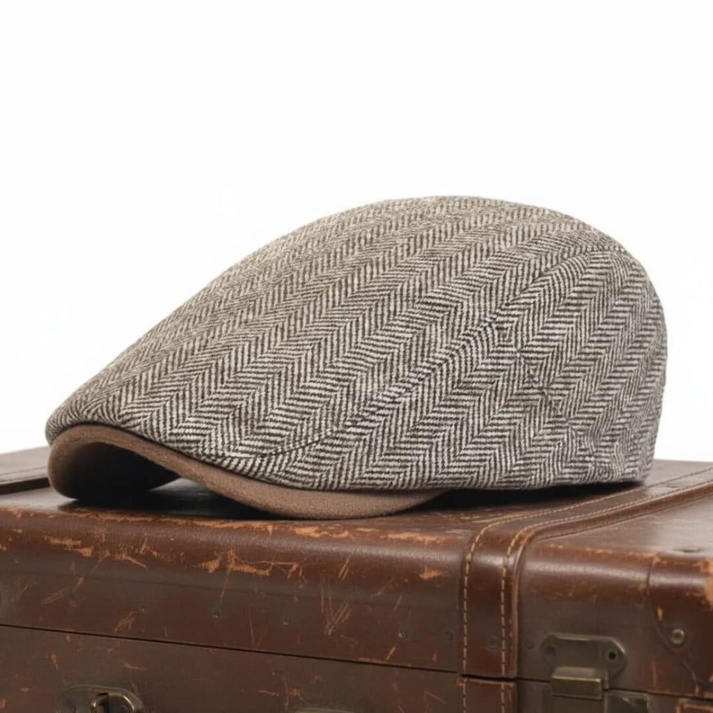Ivy Wool Cap with Herringbone Design | ROMA