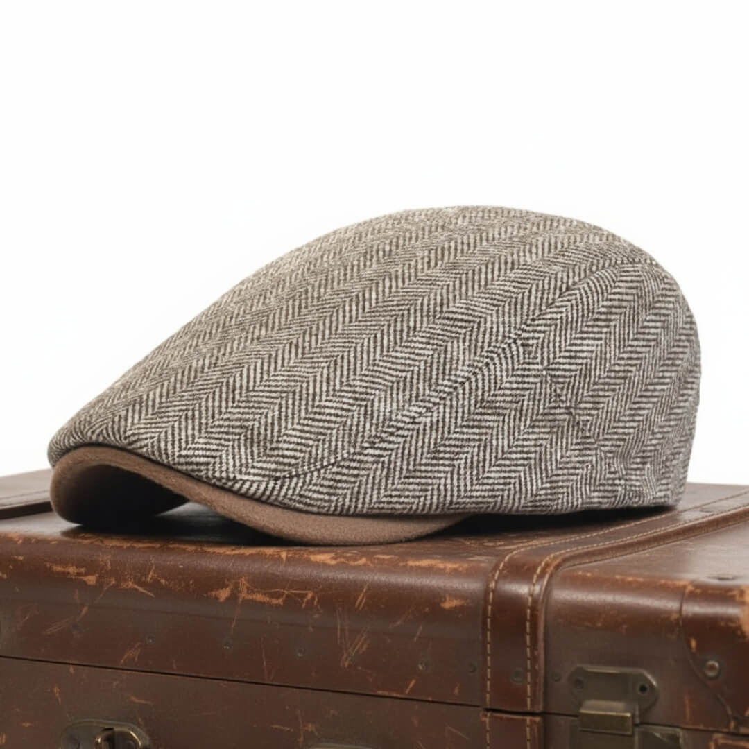 Ivy Wool Cap with Herringbone Design | ROMA