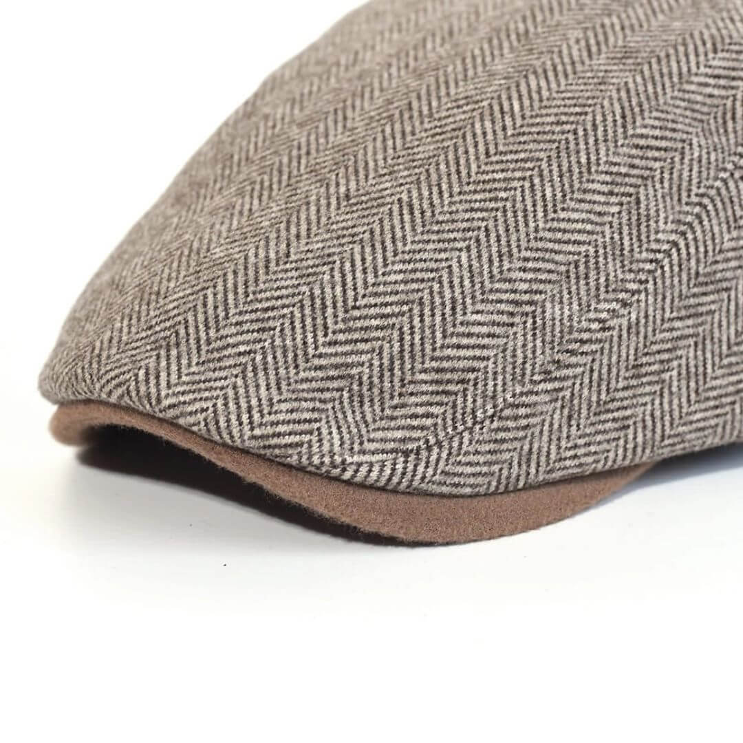 Ivy Wool Cap with Herringbone Design | ROMA