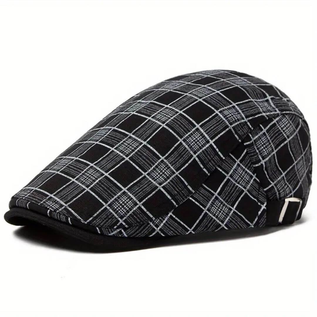Striped Linen and Cotton Flat Cap | WELLINGTON
