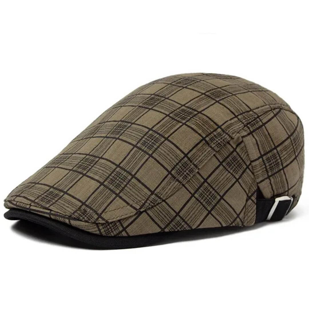 Striped Linen and Cotton Flat Cap | WELLINGTON