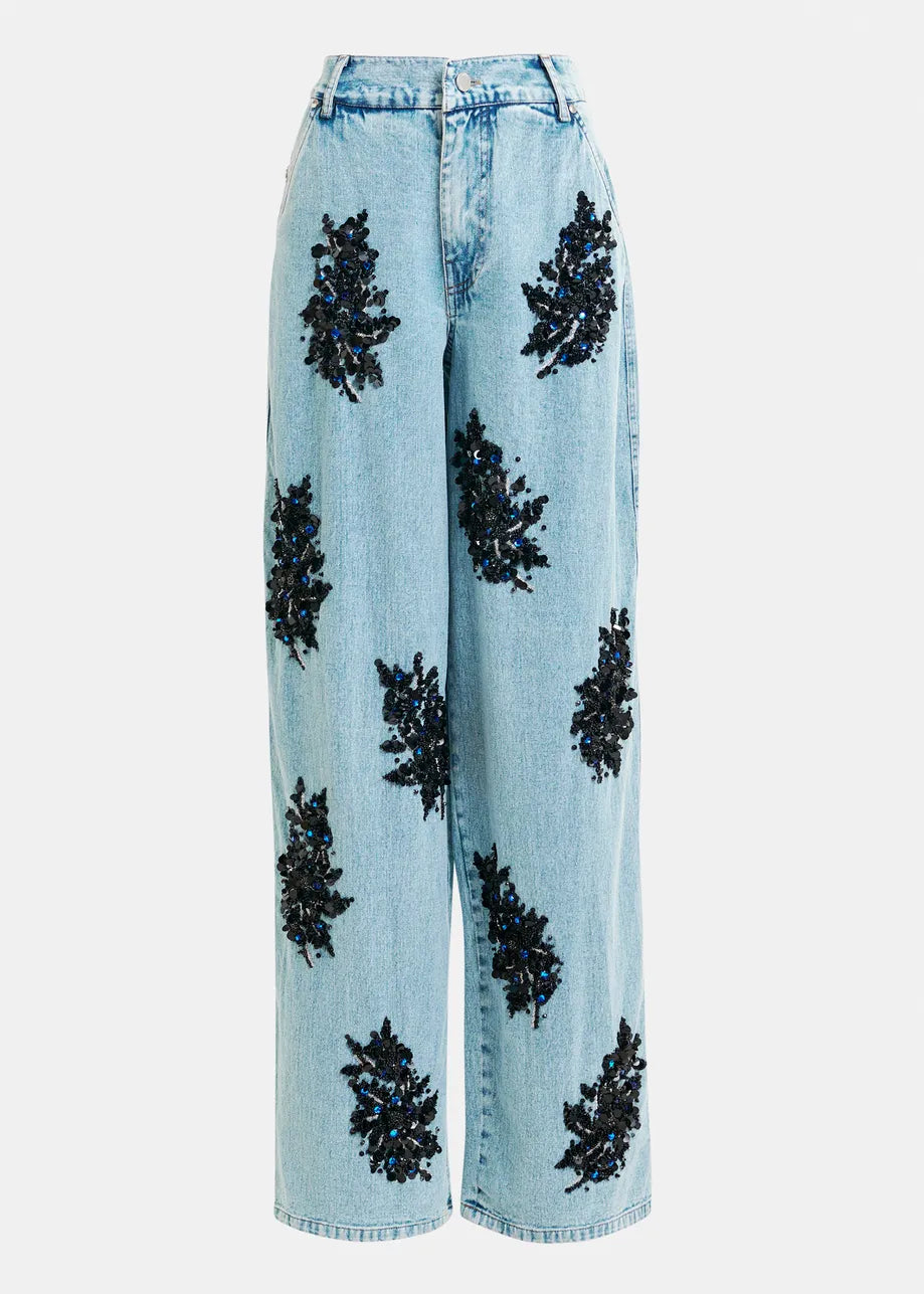 Jeans de Denim Decorados Lavena