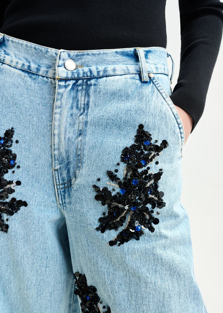 Jeans de Denim Decorados Lavena
