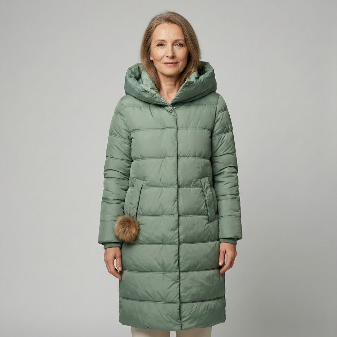 Karolína | Abrigo largo de invierno elegante con capucha