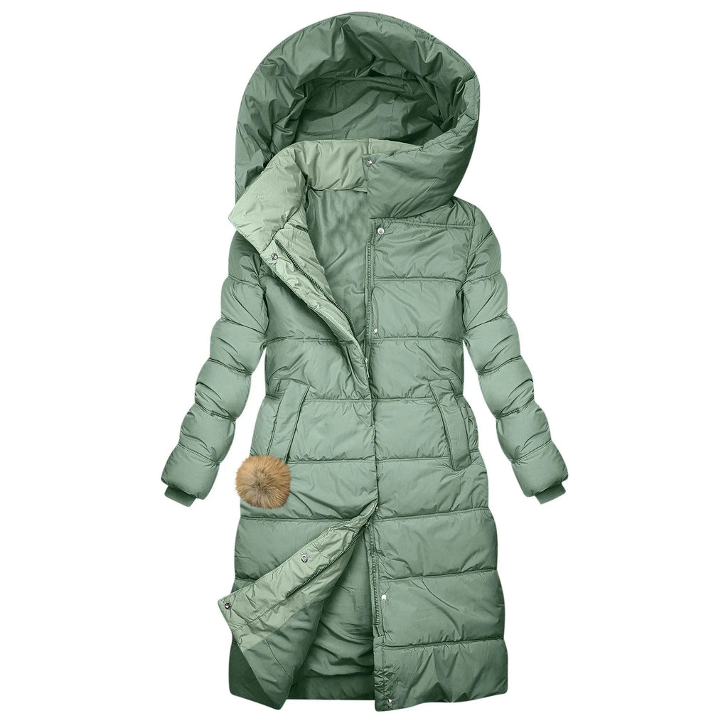 Karolína | Abrigo largo de invierno elegante con capucha