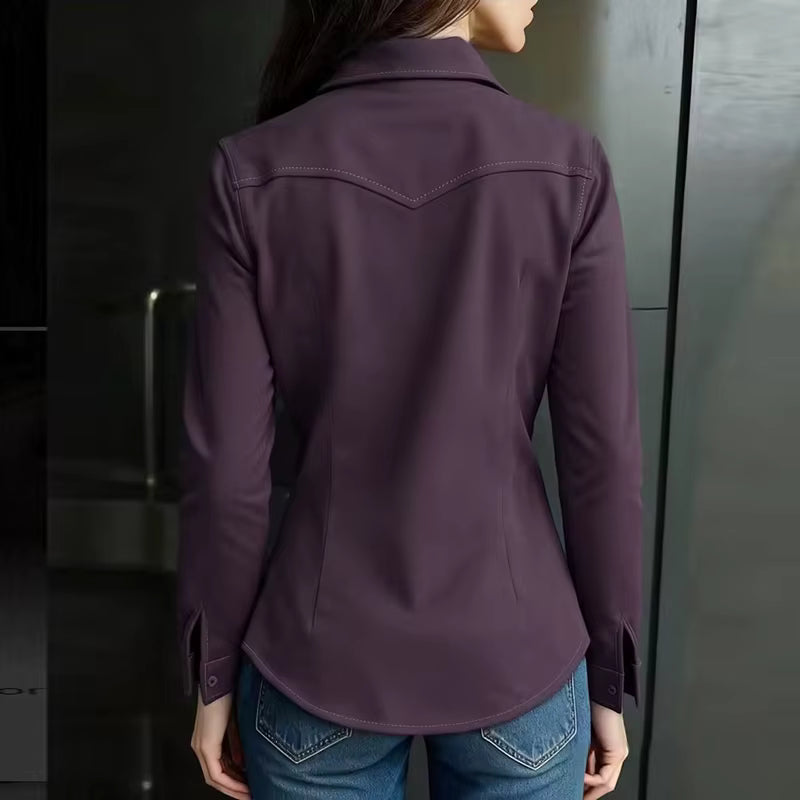 Elena · Blusa elegante con cuello de lazo