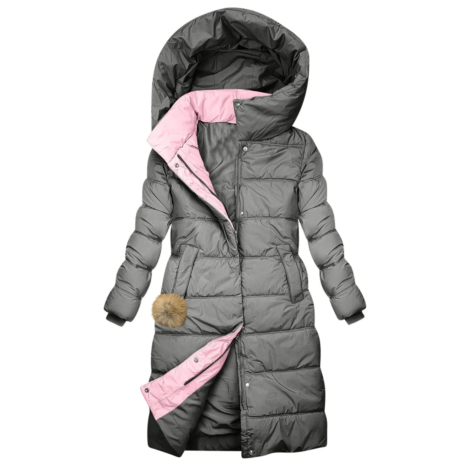 Karolína | Abrigo largo de invierno elegante con capucha
