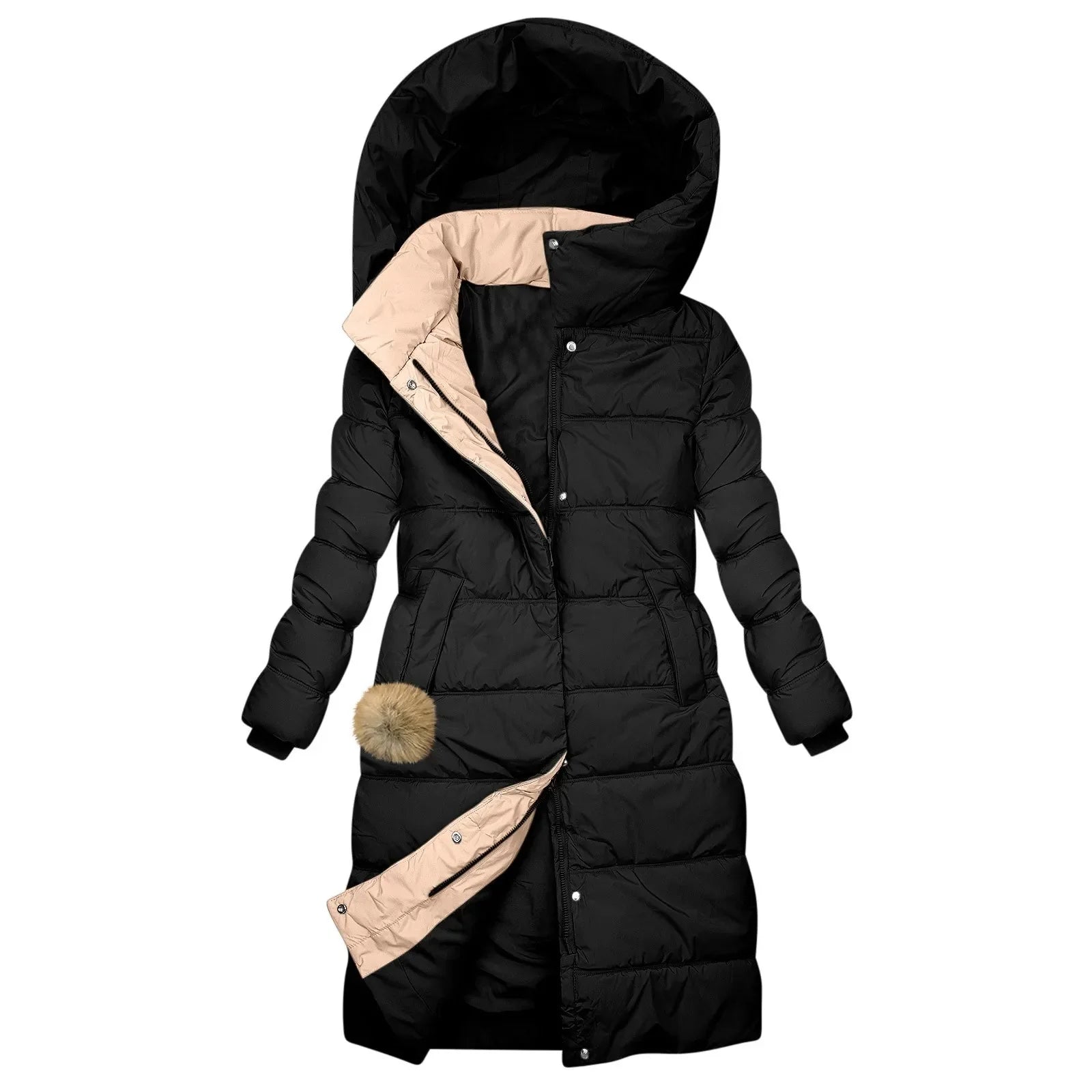 Karolína | Abrigo largo de invierno elegante con capucha