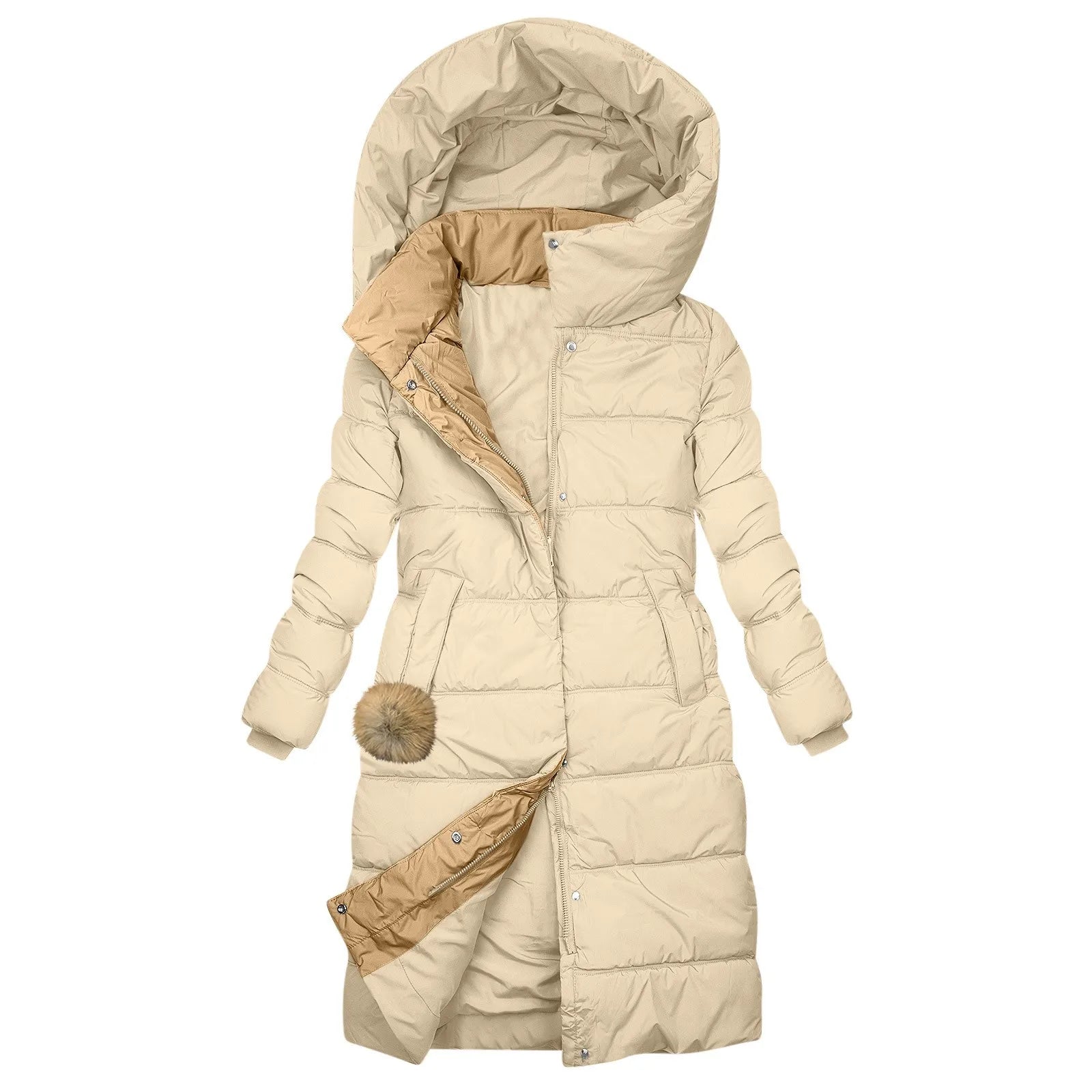 Karolína | Abrigo largo de invierno elegante con capucha