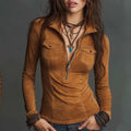 Adriana · Camisa de manga larga con cuello caído
