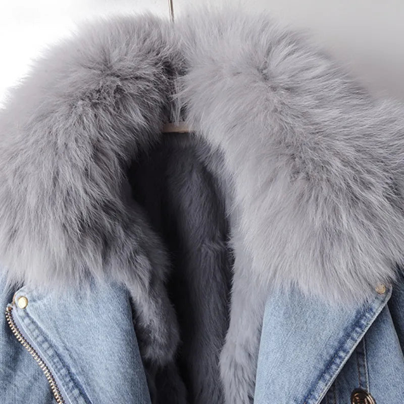 Margaux | Chaqueta denim con cuello de pelo