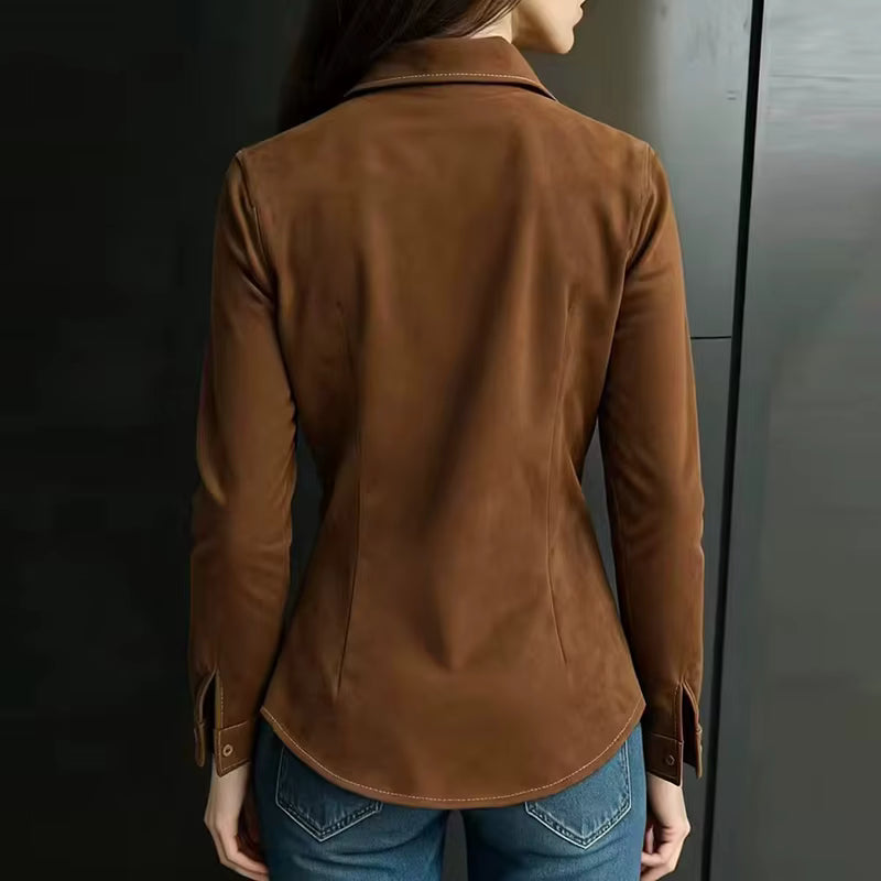 Elena · Blusa elegante con cuello de lazo
