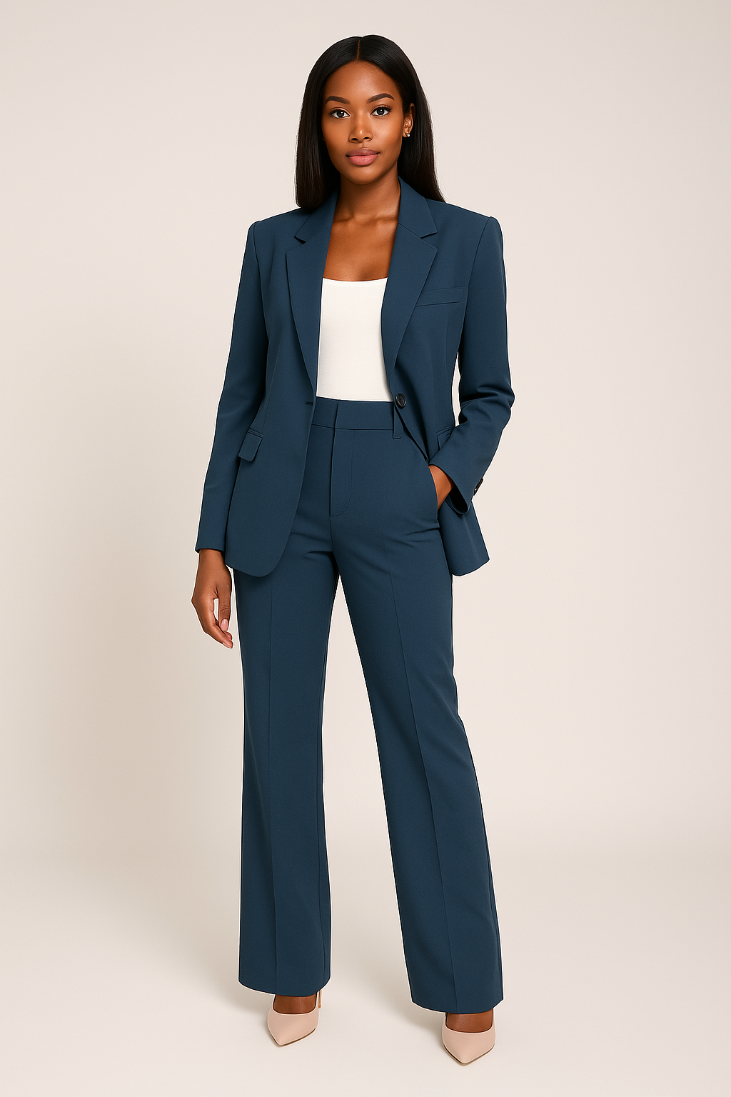 Traje de Pantalón Ajustado para Mujeres - Blazer y Pantalones