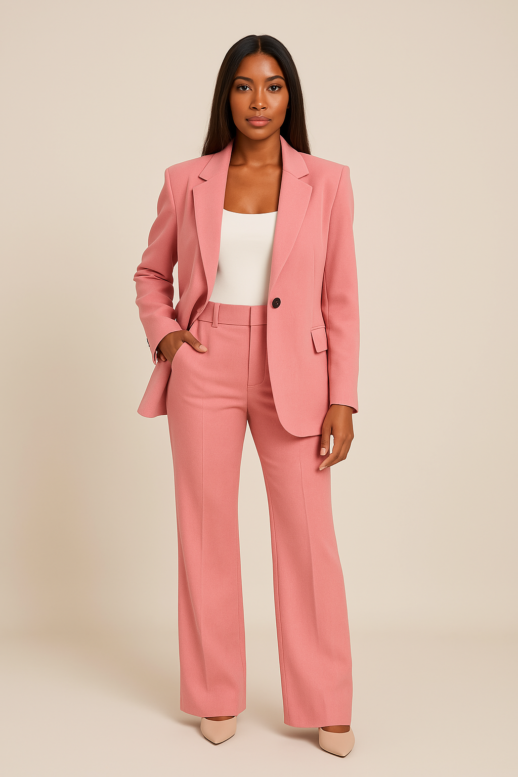 Traje de Pantalón Ajustado para Mujeres - Blazer y Pantalones