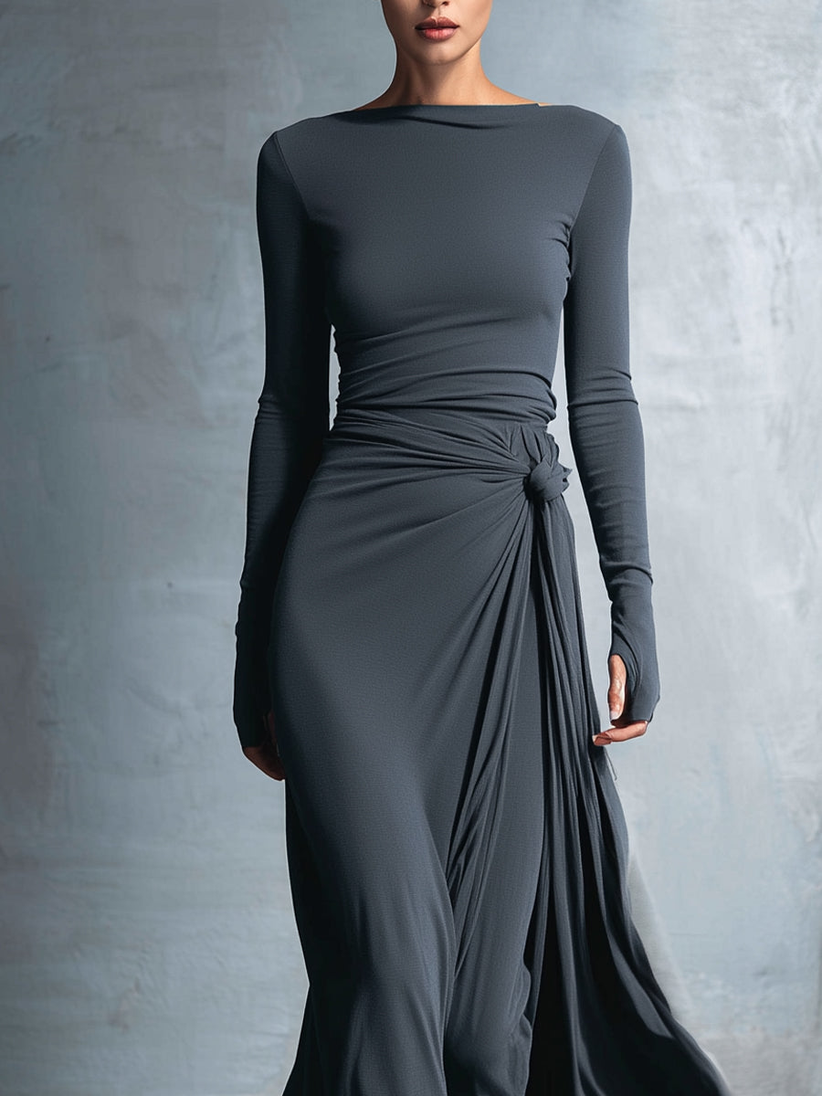 Nadia ❘ Vestido maxi con nudo lateral