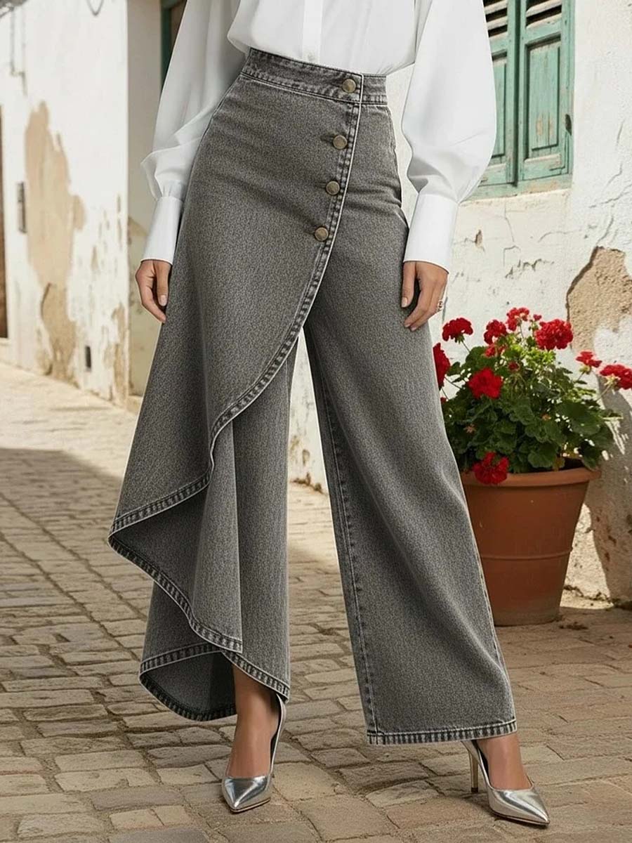 Jeans de pierna ancha para uso diario