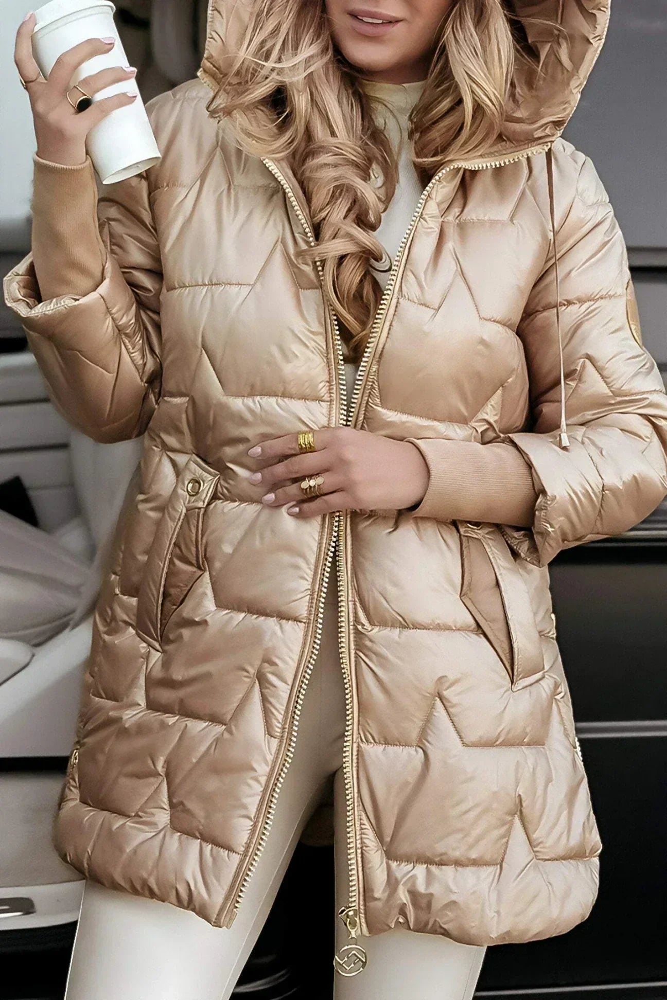 MILA | Chaqueta Larga Acolchada