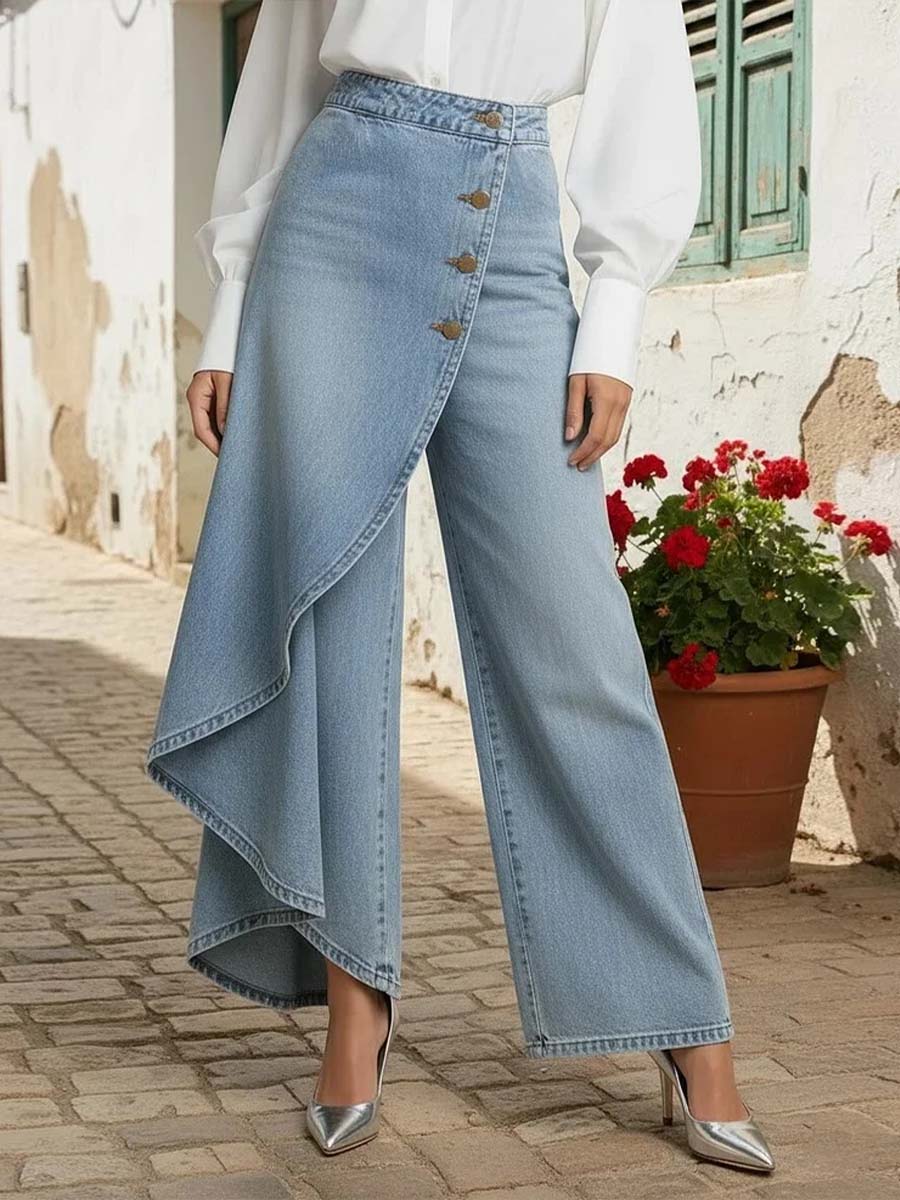 Jeans de pierna ancha para uso diario