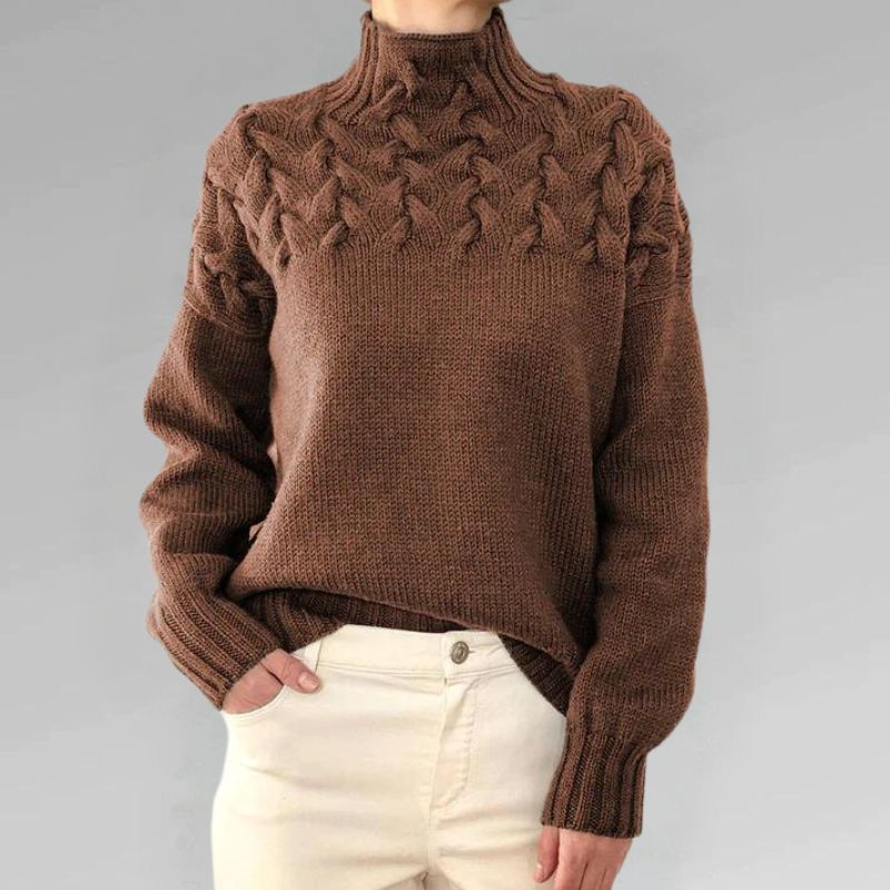 Rebeca | Suéter de cuello alto con textura suave
