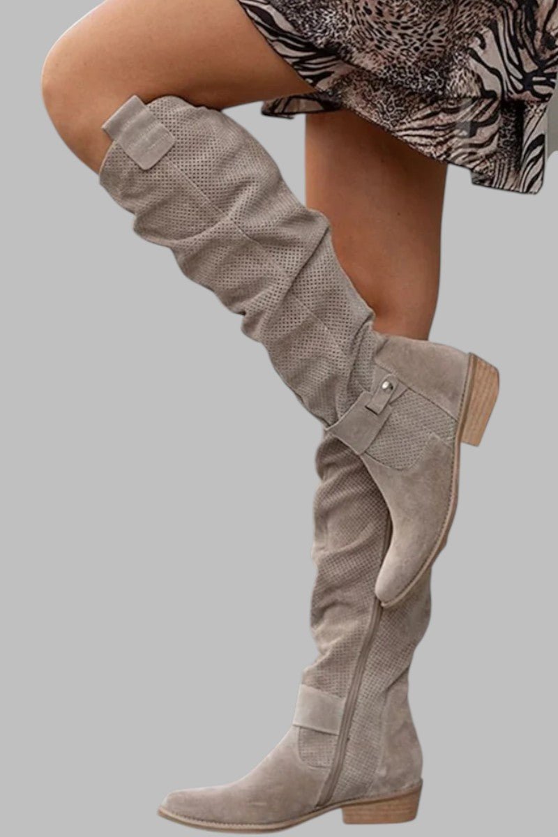 Ximena™ | Botas altas a la rodilla en ante suave